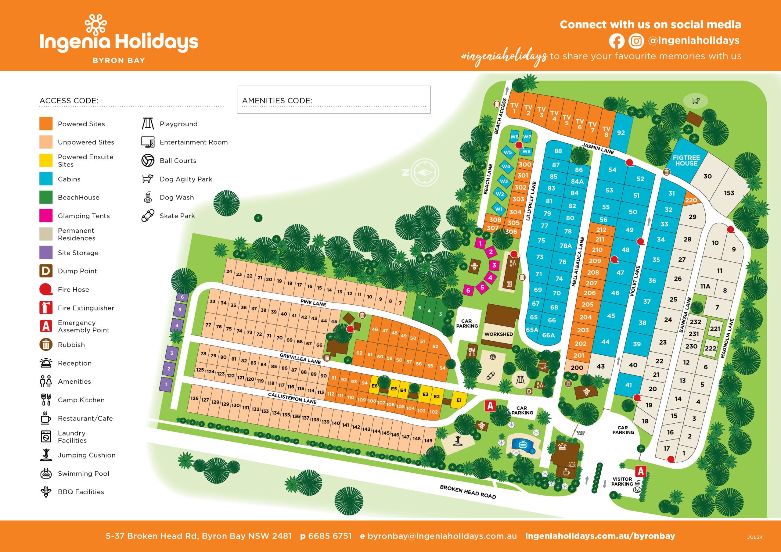 Byron Bay Park Map