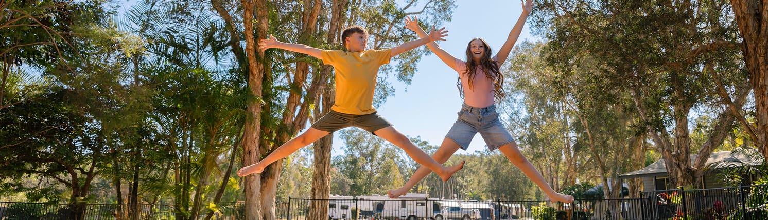 Children on Jumping Pillow